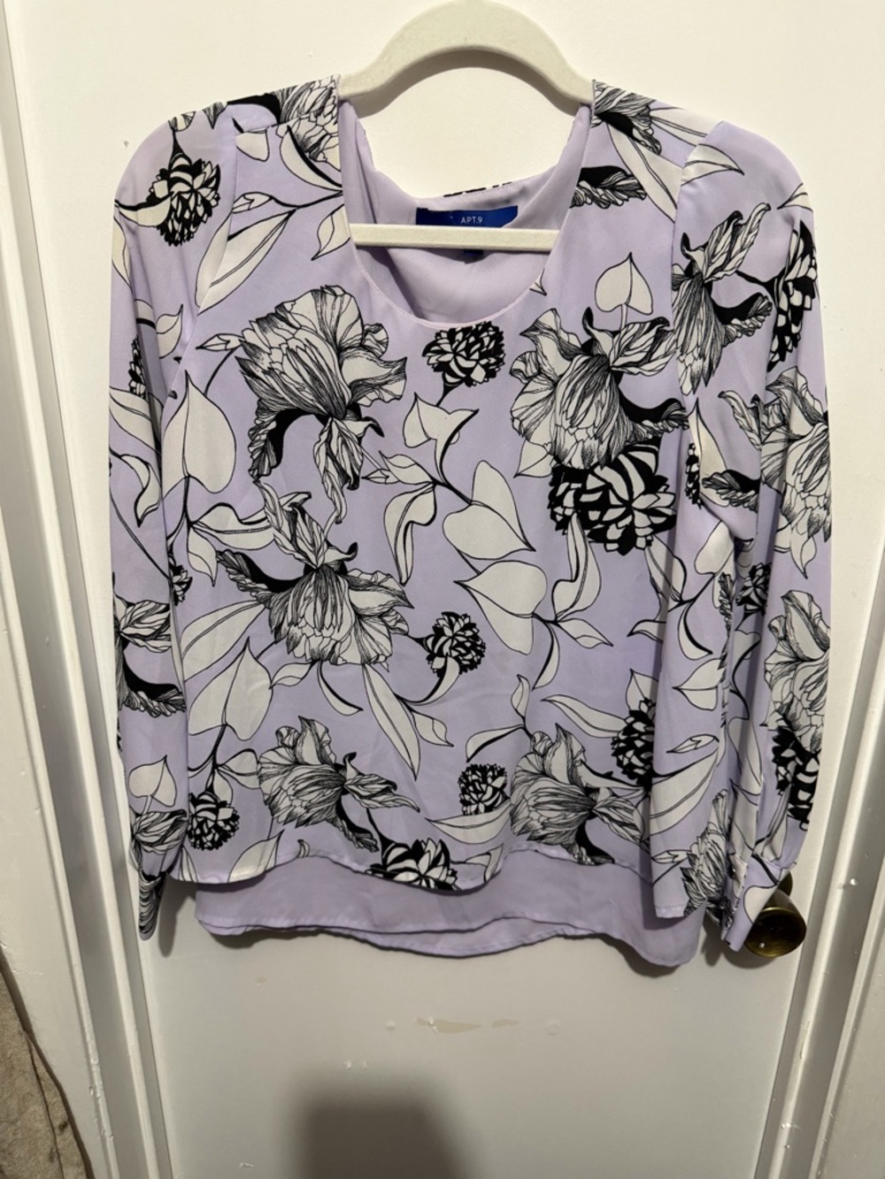 Apt. 9 - Drape Black Floral Blouse